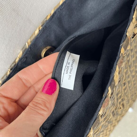 Vintage Woven Natural Fiber Tote Bag Philippines Lined Boho Beach Market - Picture 2 of 8